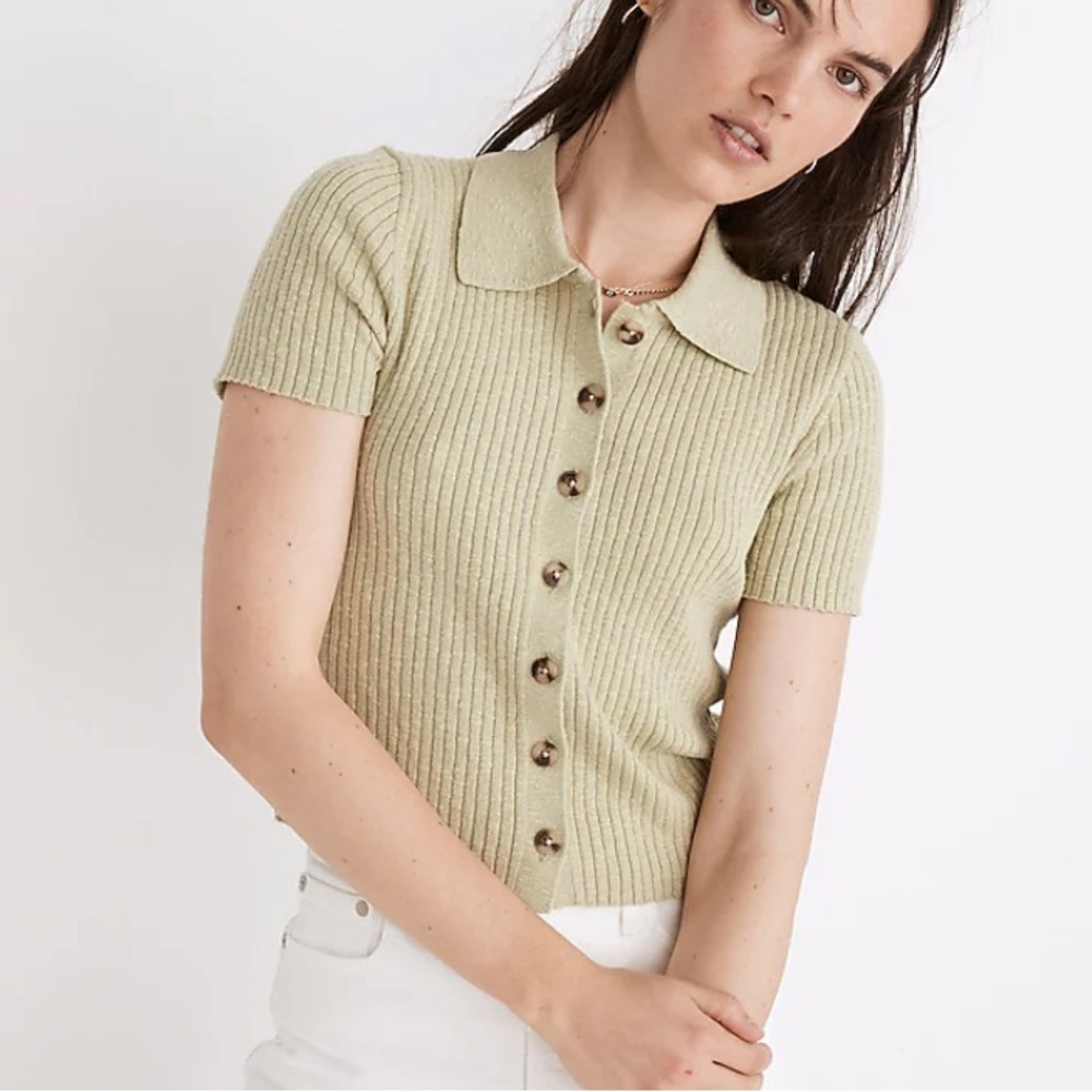 Madewell Barbrook Button-Front Sweater Polo